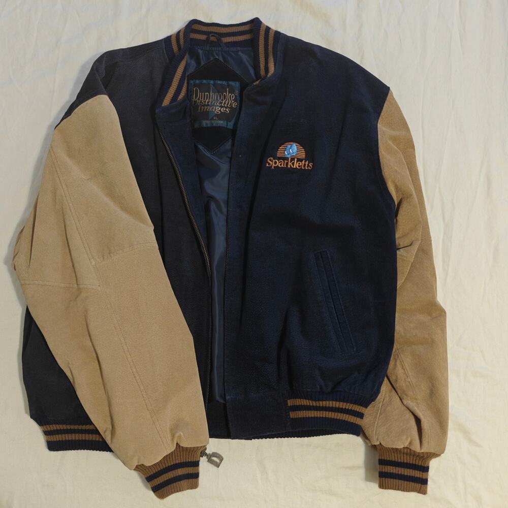 Sparkletts Water Letterman Jacket XL Leather Varsity Dunbrooke vintage employee